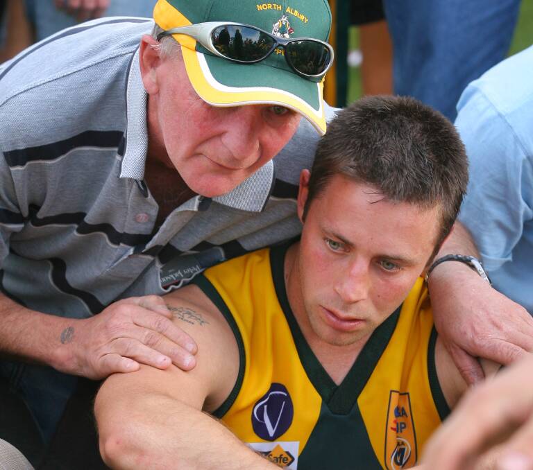 PAIN OF DEFEAT: Gilson's last senior match for the North Albury was the 2007 grand final against Wangaratta.