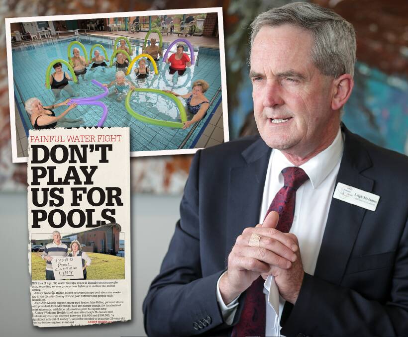 TURBULENT TIME: Albury Wodonga Health chief executive Leigh McJames has responded to criticisms over the closure of the hydrotherapy pool Albury hospital.