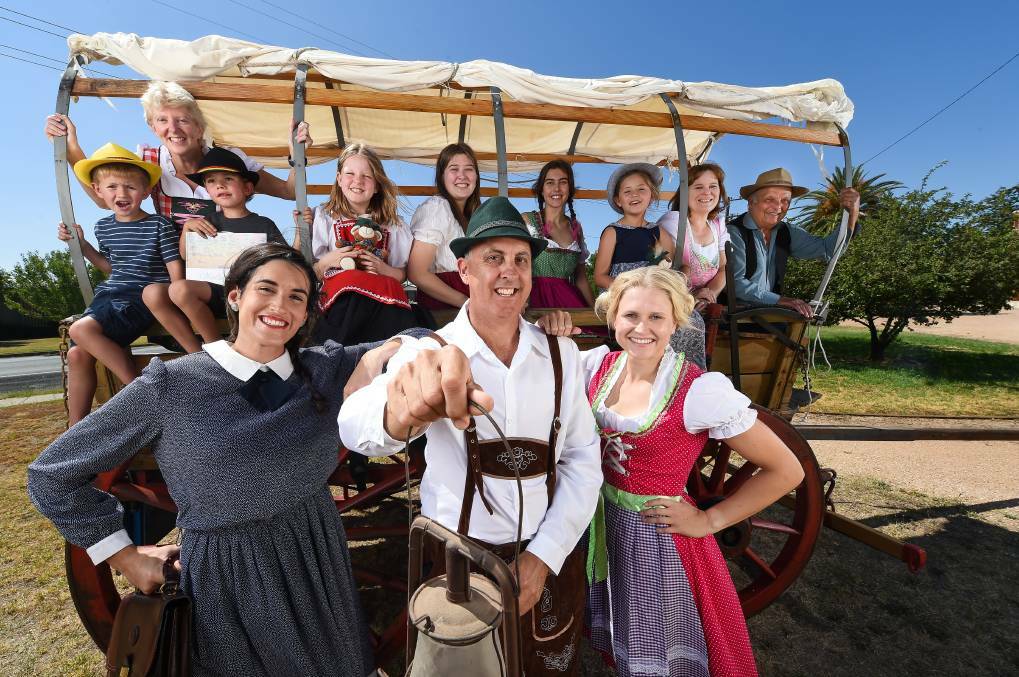 PROST: Raquel Ortega, Trevor Schroeter and Jess Kotzur are excited about a German-themed festival for Walla's 150th year. Picture: MARK JESSER