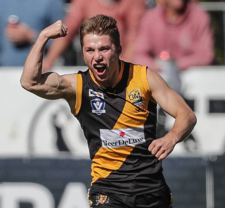 DYNAMO: Teenager Jake Gaynor, who kicked two goals in a scintillating Ovens and Murray grand final performance, won Albury's best and fairest award.