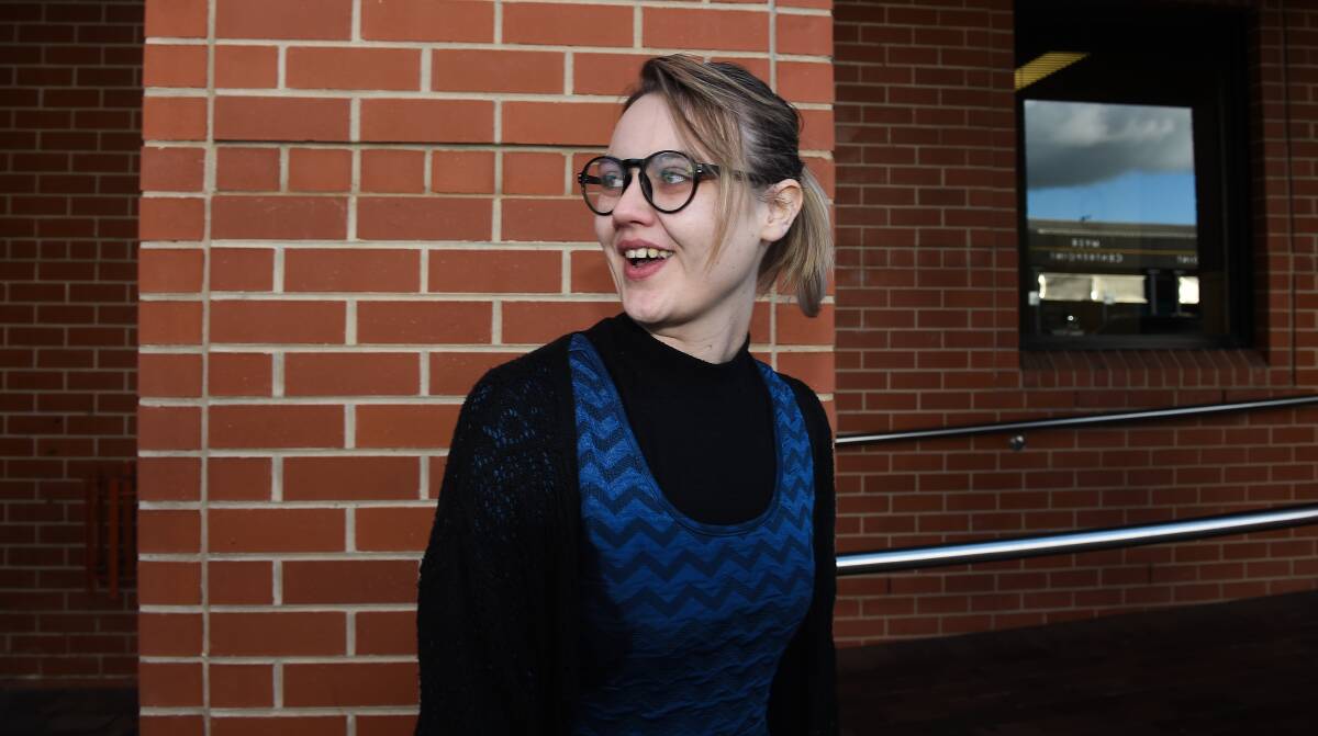 Amber Holt outside Albury court on Monday. Picture: MARK JESSER