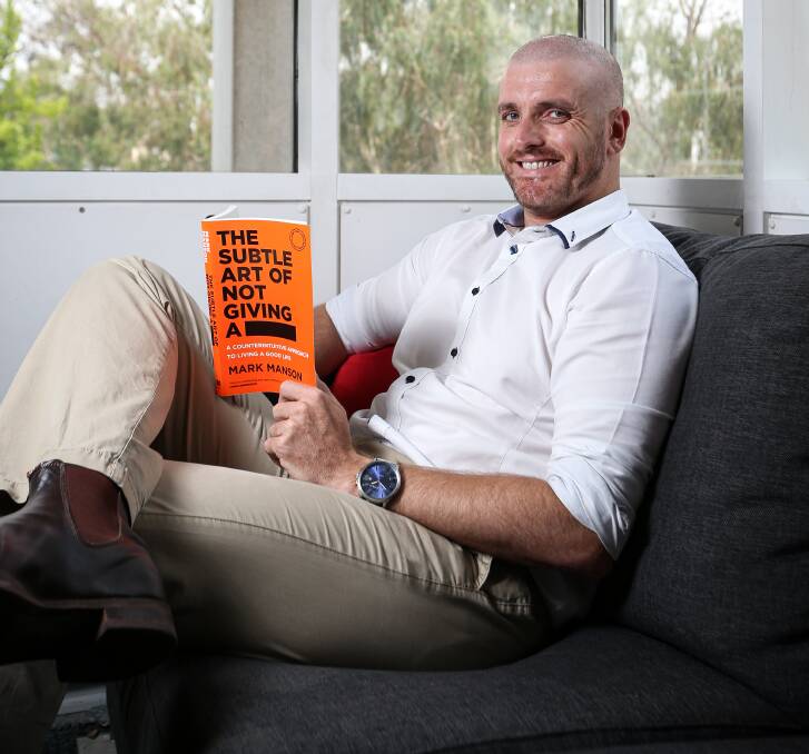 MADE ITS MARK: The Subtle Art of Not Giving A F--- by Mark Manson had an impact on Border Mail editor Xavier Mardling. Picture: JAMES WILTSHIRE