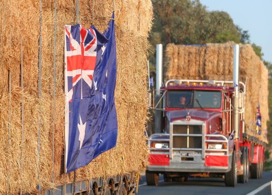 The Burrumbuttock Hay Runners left on Friday morning. Picture: JAMES WILTSHIRE