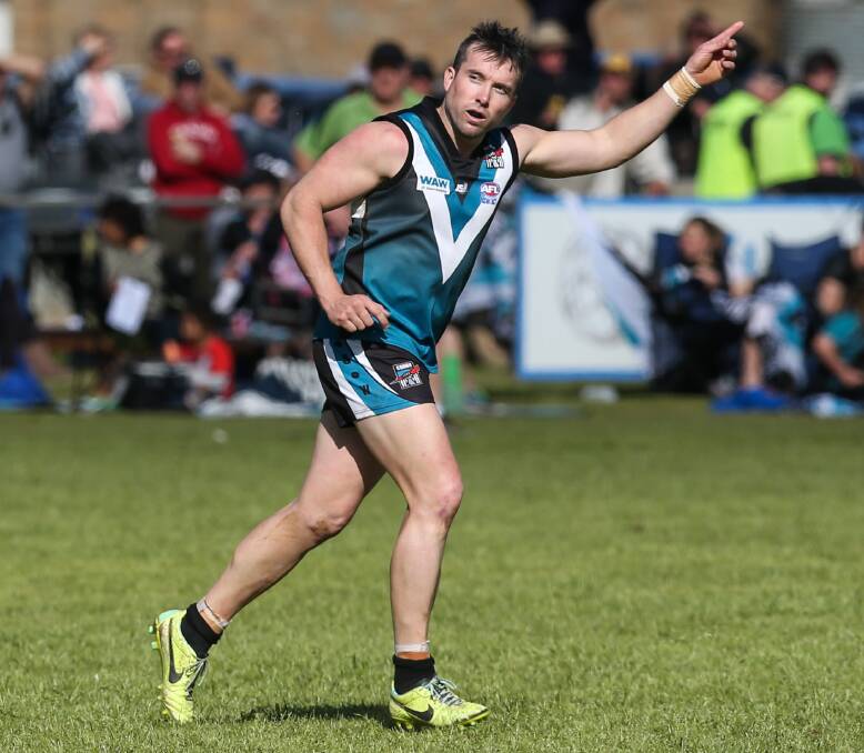 LEADING FROM THE FRONT: Power coach Damian Payne kicked seven goals in CDHBU's second elimination final victory over Howlong at Walbundrie earlier this season. Picture: MARK JESSER