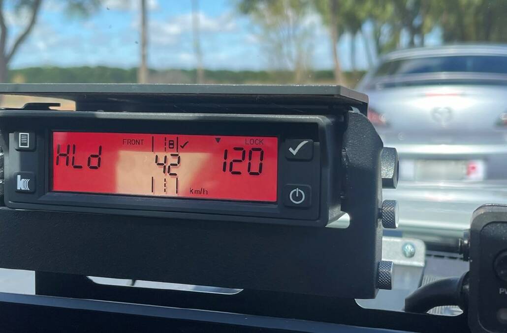 Police said an 18-year-old Griffith man told officers he was "late for school" after he was caught travelling at 120kmh in a 50kmh zone on Citrus Road in Griffith on April 2. Picture by NSW Police