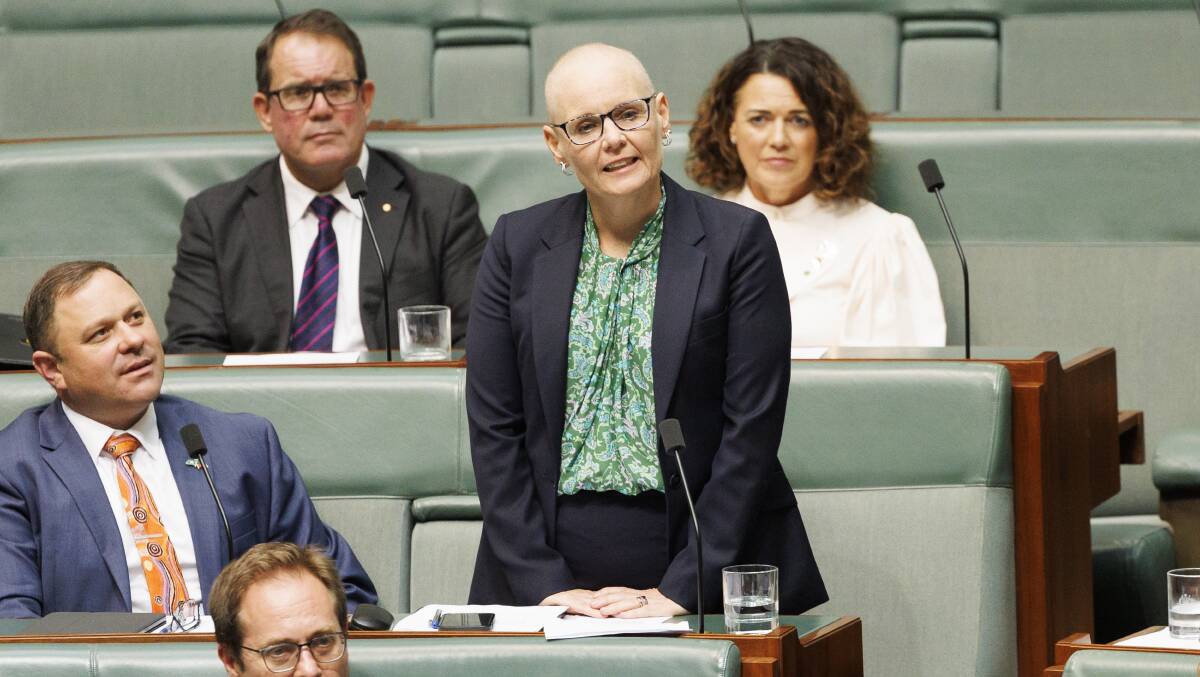 Peta Murphy speaks during question time at Parliament House in Canberra during February 2023. The Labor MP died on December 4 after a long battle with breast cancer and was farewelled during a service at the MCG on December 15. Picture by Keegan Carroll