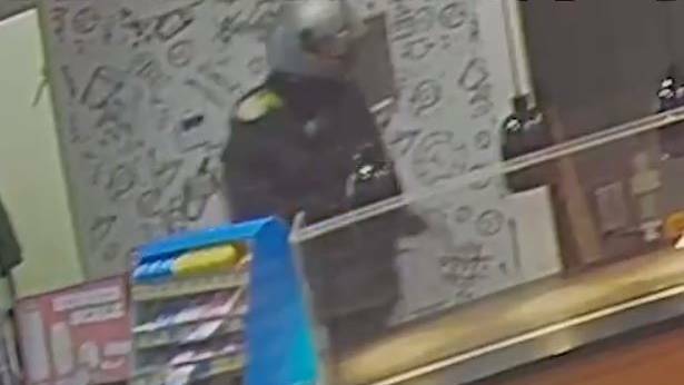 Jarrod Medcraft was captured on CCTV carrying out an armed robbery on the United petrol station on McKoy Street, Wodonga, not long before he did likewise at a BP service station in Lavington.