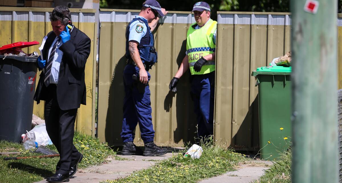 Police at a Webb Street, Lavington, address where Lloyd Kennedy suffered fatal stab injuries.