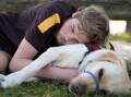 Corey and his best mate, Gordy, who calms his anger and has who has awoken his soul. Pictures: JAMES WILTSHIRE