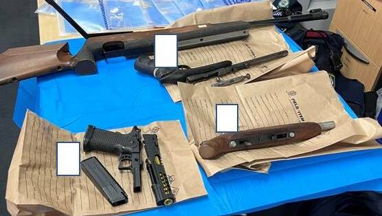 Some of the weapons that police have alleged were in the possession of Luke Nathan Appleton. Picture by NSW Police
