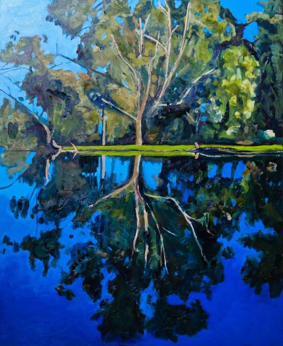 Works such as "Horseshoe Lagoon" are part of Chris Ellis's way to tell the complex story of the Murray River.