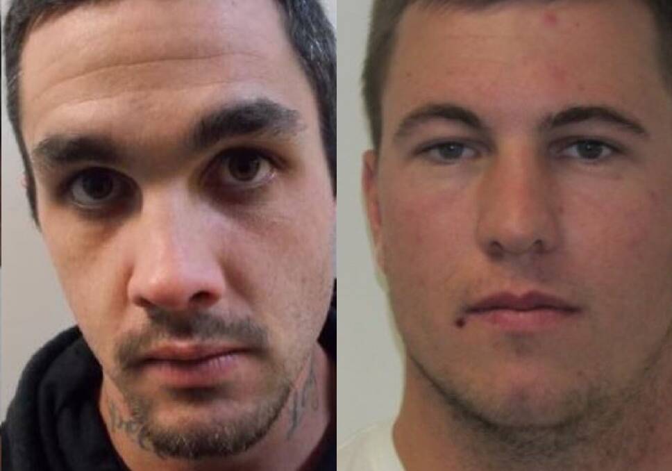 Jailed: Nathan Patrick Sullivan (left) and James Strauss will remain in custody after being refused bail in Albury Local Court yesterday.