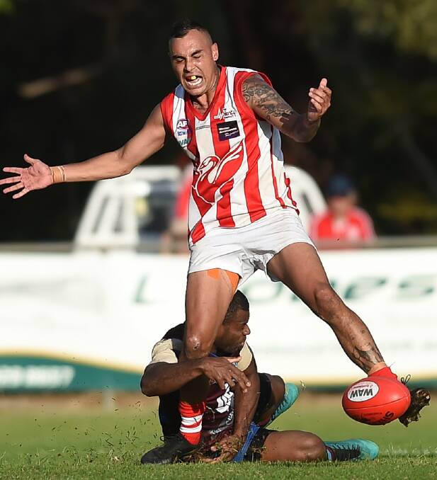 Jarrah Maksymow playing for Henty in 2018. Picture: MARK JESSER