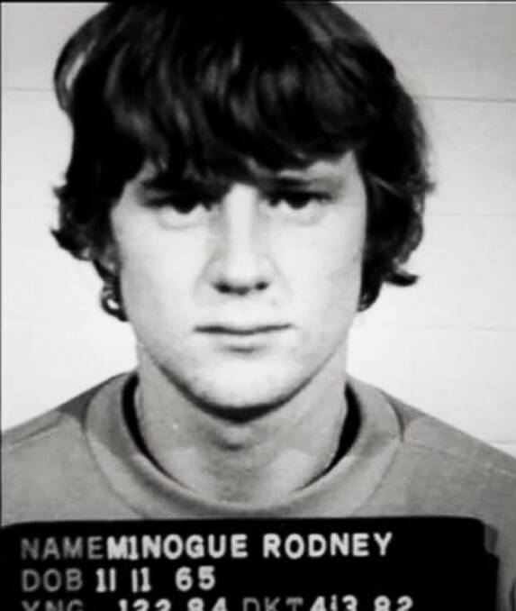 A police mugshot of Rodney Joseph Minogue from 30 years ago.