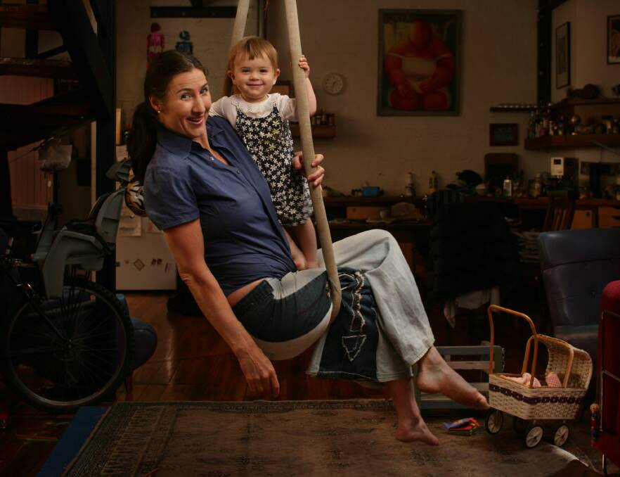 Anni Davey and her daughter, Nelly, in late 2006 when she was directing the show "A plane without wings is a rocket". Picture: SIMON SCHULTER