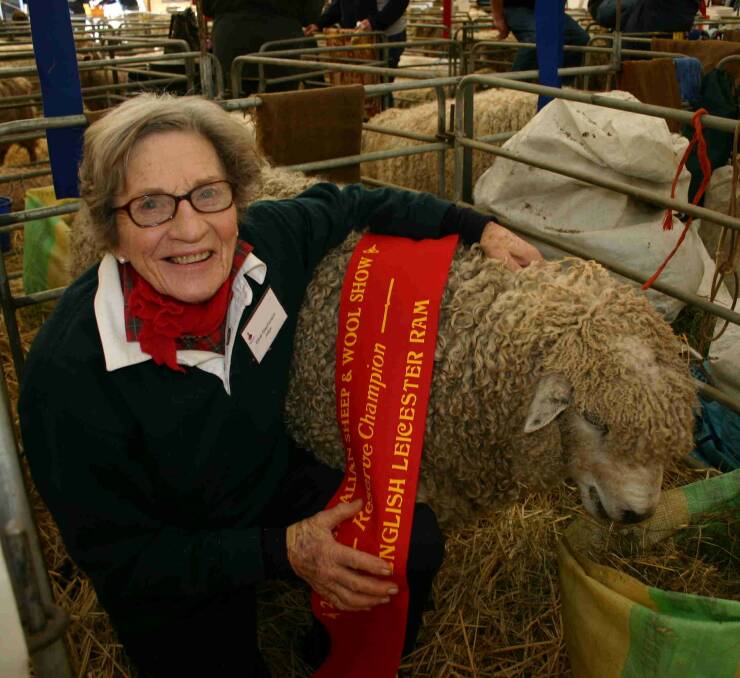 TIRELESS WORKER: The late Ethel Stephenson OAM, pictured here in 2007, promoted the English Leicester breed through exhibits, regional shows, expos and field days.