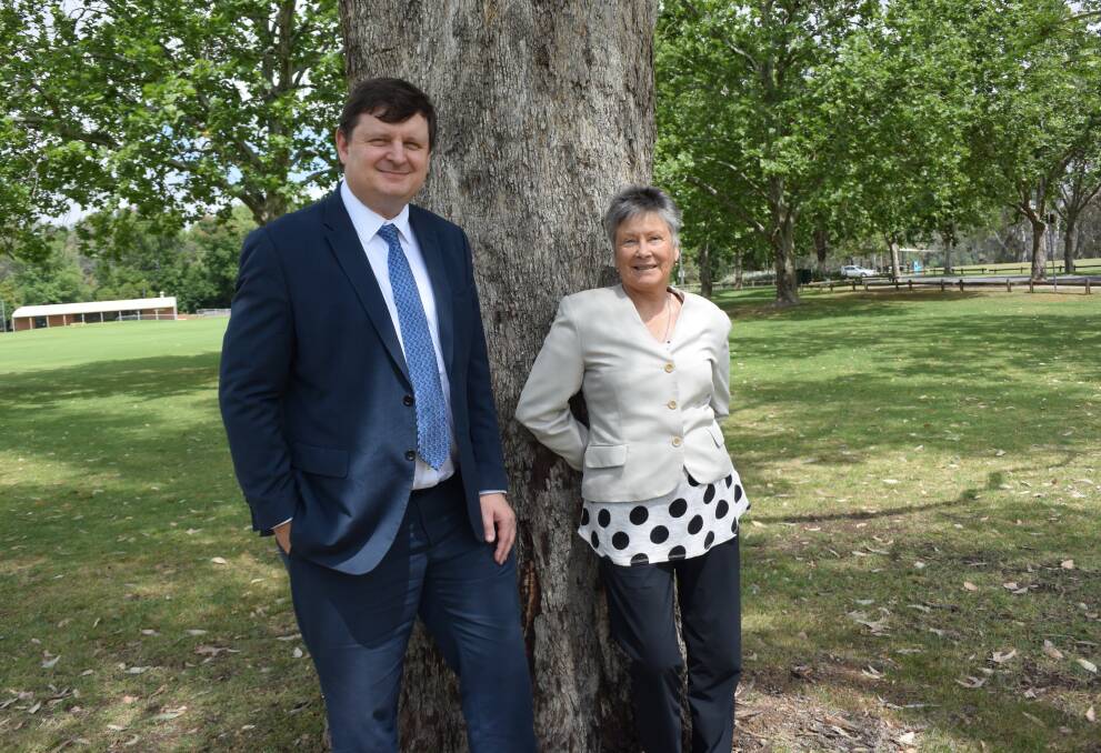 DEALING WITH DIABETES: Professor Stephen Twigg and Albury-Wodonga Diabetes Support Group president Jill Craig discuss the chronic condition in Albury on Wednesday.