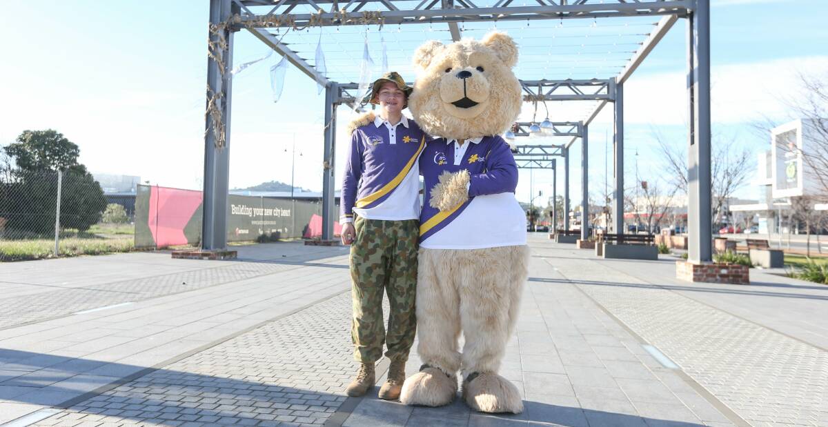 RELAY REGULARS: Army cadet Samuel Partridge and Dougal Bear (Alex Salmond) attend the launch of the 2019 Border Relay For Life in July. Picture: TARA TREWHELLA