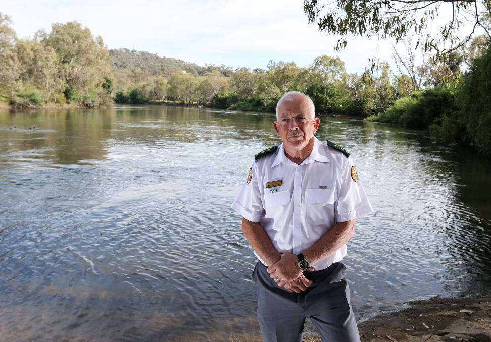RESPECT THE RIVER: Corowa VRA rescue squad's Peter Wright OAM knows the potential dangers.