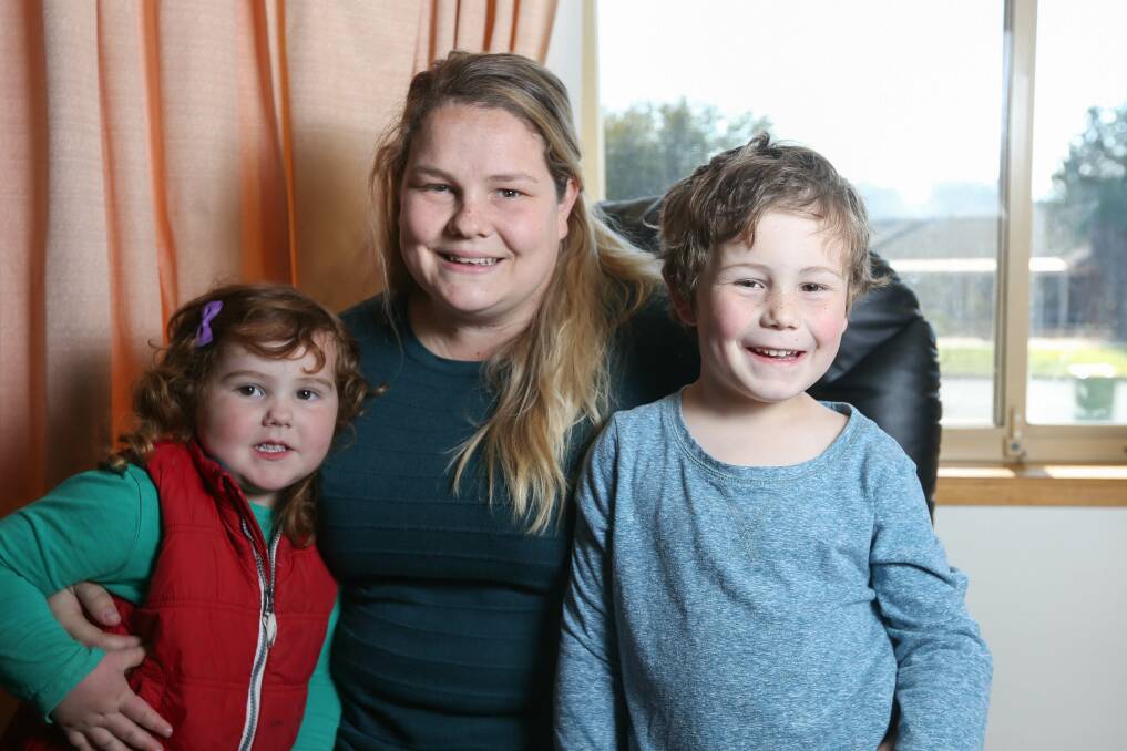 HOPING FOR CHANGE: Erica Bartlett, of Wodonga, here with her children Evie, 3, and Ted, 5, will be following the NDIS review with interest after enduring her own struggles over many months to access support appropriate for her needs. Picture: TARA TREWHELLA