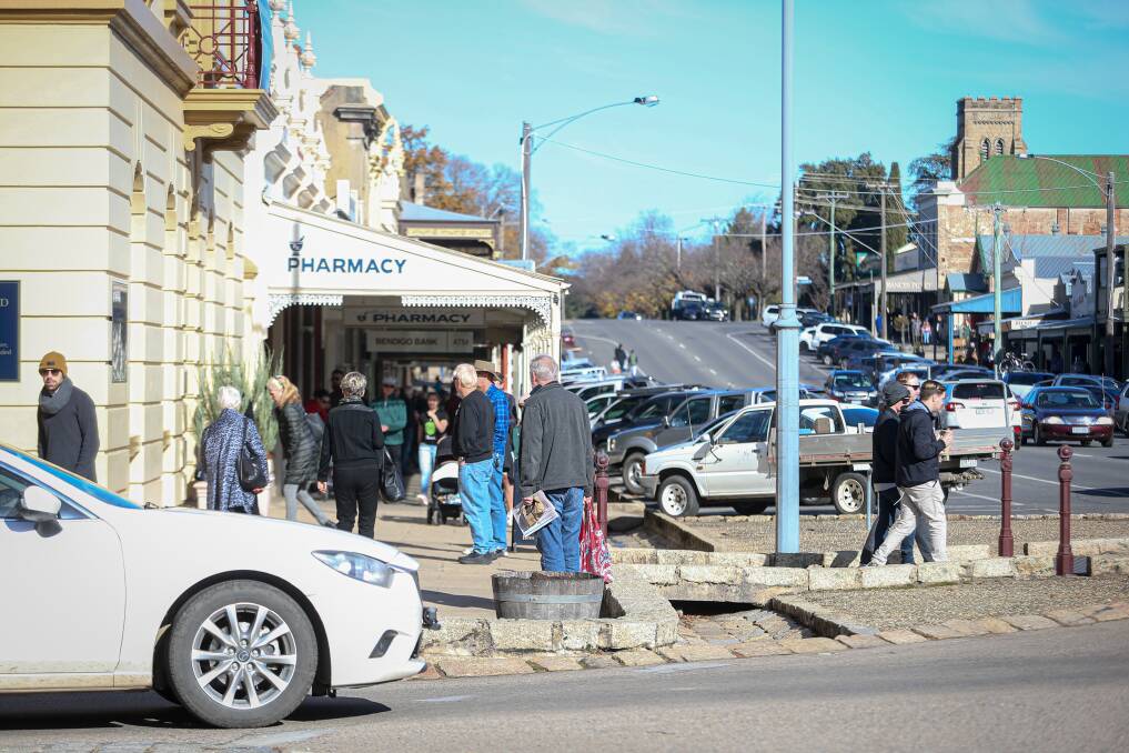 TOWN REVIVAL: Beechworth's streets fill up on Saturday morning. Picture: JAMES WILTSHIRE