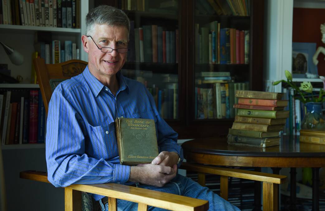 EARLY LESSONS: The Book of Woodcraft and Indian Lore was one of many Ernest Thompson Seton works written in the early 1900s that guided Table Top's Lauriston Muirhead through boyhood. With ideas ahead of their time, the books remain precious to Mr Muirhead. Picture: MARK JESSER