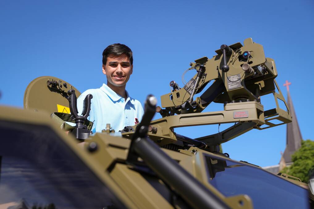 EXPLORING FORCE: Albury High School student Jay Lingham, 16, takes part in the Defence Force careers expo on Friday. Picture: JAMES WILTSHIRE