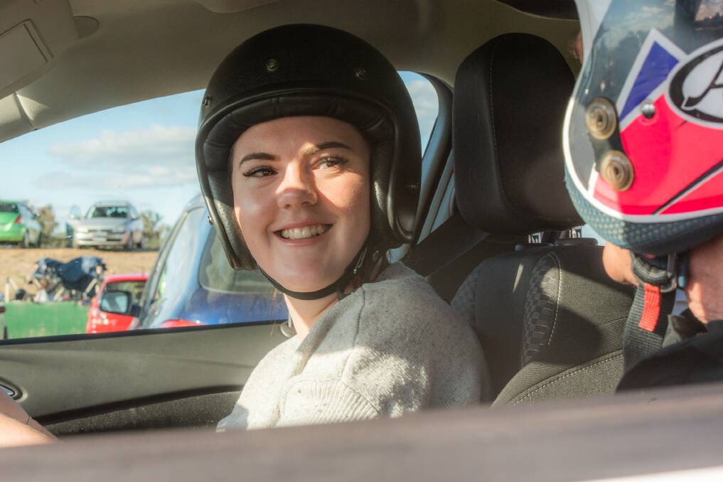BEHIND THE WHEEL: Breanna Lucas tests herself during last year's driver development day hosted by Albury, Wodonga and Districts Car Club. Picture: LUKE HUNTER MEDIA