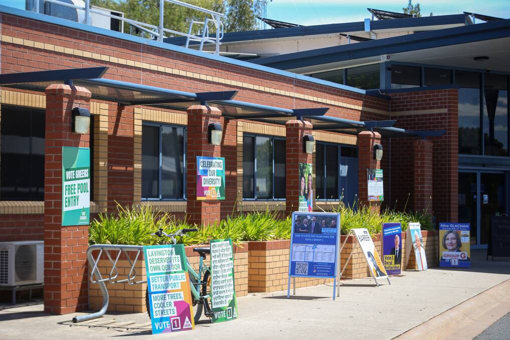 SIGNS APLENTY: Prepolling has opened for the Albury council elections. Picture: JAMES WILTSHIRE