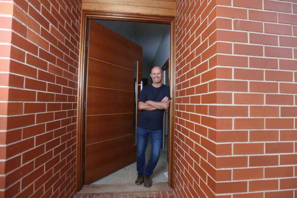 HOME SWEET HOME: Russel Ferguson's new Thurgoona house has reached lock-up stage. He was able to access the government's HomeBuilder grant. Picture: TARA TREWHELLA