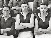 James Reid, left, and Ted Reis, right, in the photo of the 1934 under-16 football team from Albury's Christian Brothers' College. Picture supplied