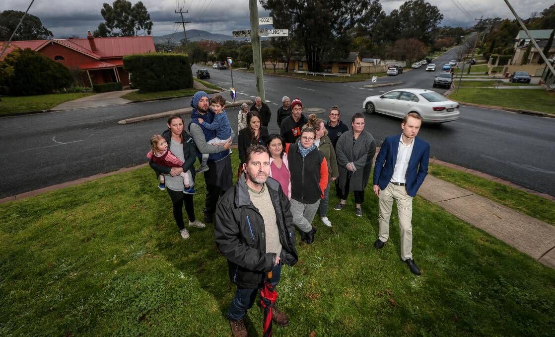 DANGER ZONE: Glenroy's Terry Hayden and other residents say measures like a lower speed limit and stop signs are needed to reduce traffic incidents around Tenbrink, Hodge and Wilkinson Streets. Picture: JAMES WILTSHIRE