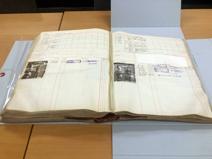 WRITTEN HISTORY: Handwritten records outline the prisoner information.