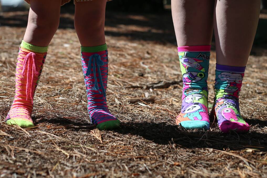 FUNKY SOCKS: Colourful socks will be on parade at the Albury Wodonga Down Syndrome Family Network Group picnic on Saturday, March 20.
