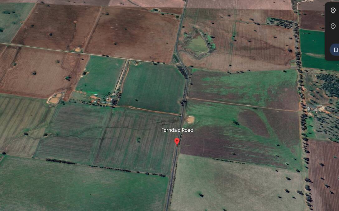 Ferndale Road, Rand, is about 65 kilometres north west of Albury. Picture Google Earth