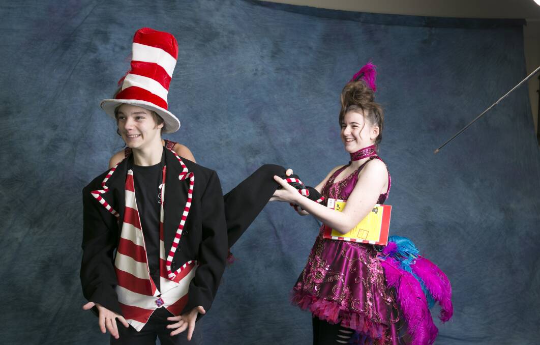 HIGH STANDARD: Trinity Anglican College's nominated production of Seussical included cast members Arthur Hull (Cat in the Hat) and Ava Conway (Bird Girl).