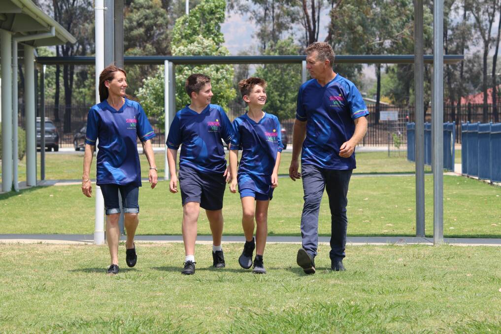 WALKING FOR A CAUSE: The Moffat family, Mez, Lochlan, 13, Callum, 11, and Aaron, will be part of the large Victory Lutheran College team taking part in Sunday's Sunshine Walk. More than 60 staff, students and their families have registered.