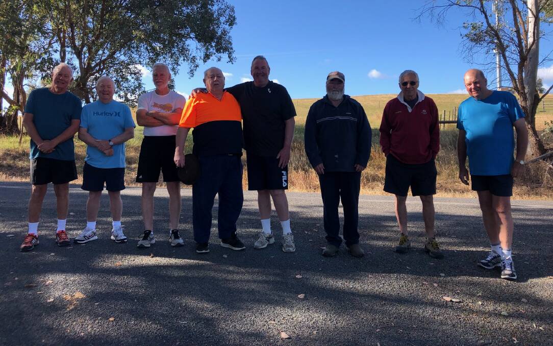 SPREADING THE WORD: Some of the men who exercise together in Yackandandah and want to improve men's health through the 12-month series.