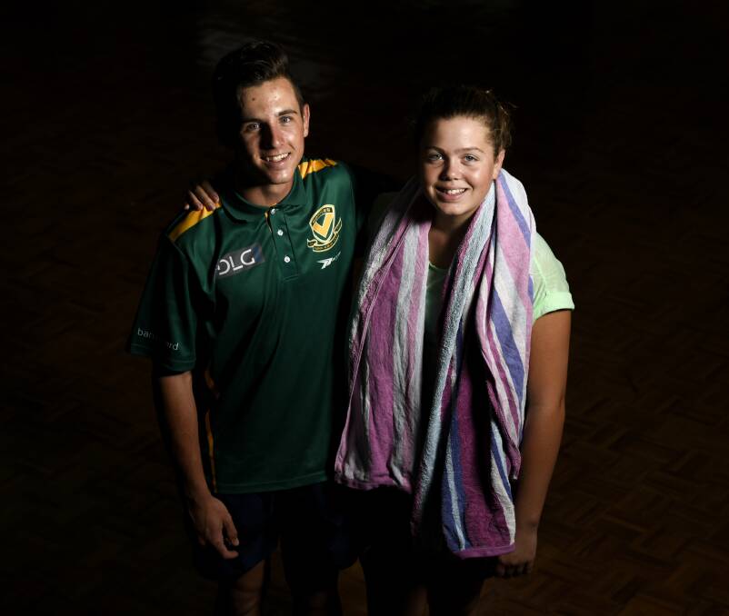 LOOKING FORWARD: Lavington's Declan Campion and Brooke King plan to be among the hometown competitors at the 2018 Australian Deaf Games. "Every other time they've always been far away," Brooke says. Picture: SIMON BAYLISS