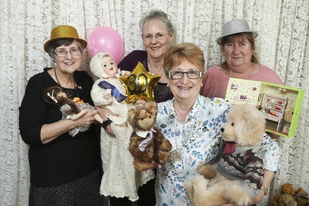 KEEN TO CARE: Margaret Grigsby, Chris Jones, Ruth Jack and Gayle Earl raised money for Carevan through the 2016 Albury-Wodonga Doll, Bear and Hobby Show.