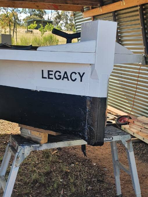 UNDER CONSTRUCTION: When completed, PS Legacy will carry Michael Carroll 2160 kilometres along the Murray River, starting from Albury in August.