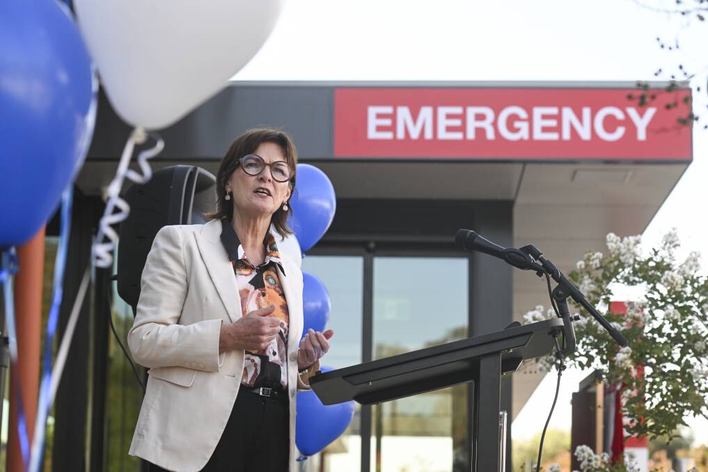 Victorian Health Minister Mary-Anne Thomas speaks at the opening of the new emergency department at Albury hospital. Picture by Mark Jesser