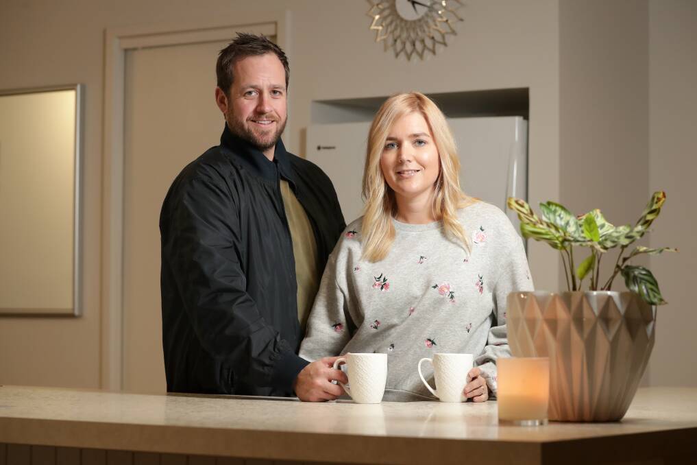 ASSESSING THEIR OPTIONS: Aidan and Melissa Robertson, who have moved from Melbourne to Wodonga, know only too well the financial challenges faced by people wanting to buy their first home. Picture: JAMES WILTSHIRE