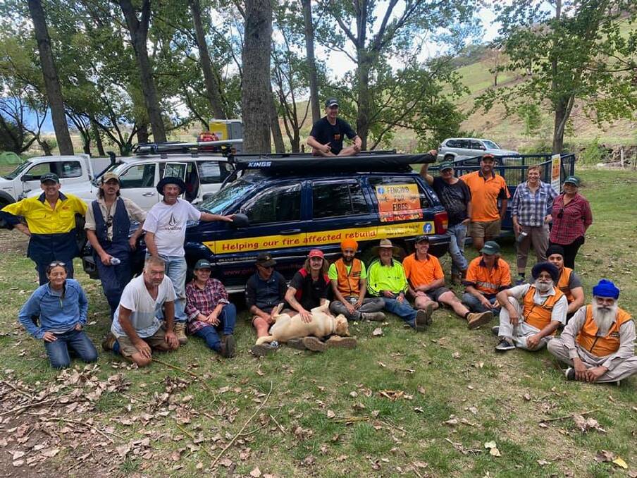 WILLING WORKERS: A group of volunteers stop for a photo during their Upper Murray working bee. Picture: FENCING FOR FIRES FACEBOOK
