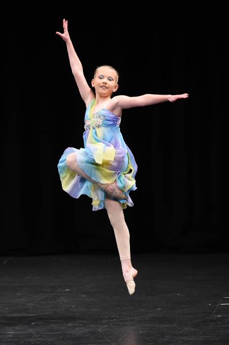 FLOWING FORM: Millie Prentice performs her 10 years and under novice lyrical solo at the 2019 Albury Wodonga Eisteddfod. Picture: MARK JESSER