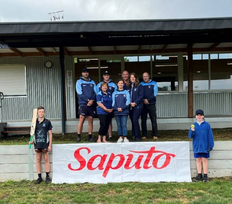 Saputo Dairy Australia contributed $10,000 to the new awnings. Pictured are top row, Josh Bartel, Mick Russell, Stuart Lancaster, Brett Chase, middle row Shelley Lancaster, Annie Heffernan, Sue Carey, front row Jack Knight, Clancy Billingsley. Picture supplied