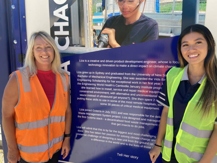 INFRASTRUCTURE NEEDED: Albury resource recovery team leader Andrea Baldwin with Goterra engineer Liza Chao, after whom the new system has been named.