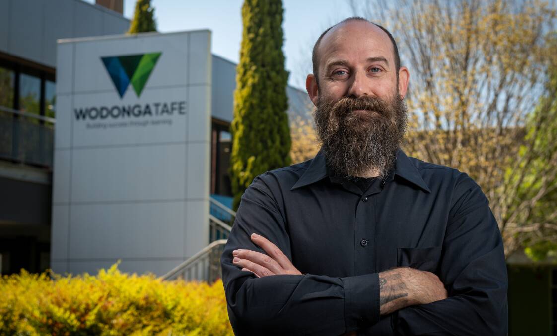 CAREER CHANGE: Wodonga's Simon Watts, 39, says returning to study proved "a massive learning curve" but the Victorian Vocational Student of the Year now looks forward to starting a new job with Junction Support Services.