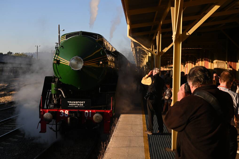 SPECIAL VISITOR: Tourist steam train 3801 visits Albury for the Easter long weekend doing train trips to Gerogery and return. Picture: MARK JESSER
