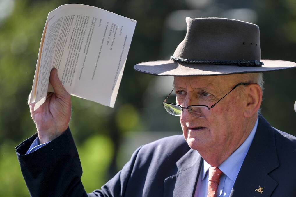 PUBLIC SERVICE: Former deputy prime minister Tim Fischer, who was born in Lockhart in May 1946, has donated memorabilia from his long political career. Picture: EDDIE JIM